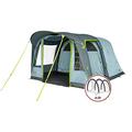 Coleman Inflatable Tent Meadowood 4 Air, Large Family Tent with 2 Extra Large Dark Sleeping Compartments and Vestibule, Quick to Set Up, Incl. Pump, Waterproof WS 4,000 mm, Grey, 4 Person