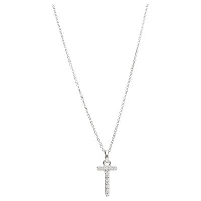 Smart Jewel - Kette Buchstabe T mit Zirkonia Steine, Silber 925 Ketten 1 ct Silber Damen