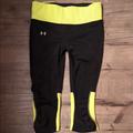 Under Armour Pants & Jumpsuits | *Nwot* Under Armour Black Compression Capris | Color: Black/Yellow | Size: S