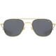 American Optical Original Pilot Sunglasses - Nylon Lenses - Bayonet Temple (Gold/Gray, 52)