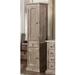 Birch Lane™ Calpine 19.63" W x 78.75" H x 15.75" D Solid Wood Linen Cabinet Solid Wood in Brown | 78.75 H x 19.63 W x 15.75 D in | Wayfair