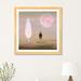 East Urban Home The Watcher by Neil Thompson - Painting Print Paper, Wood in Brown/Pink | 24 H x 24 W x 1 D in | Wayfair