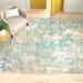 Blue/Green 96 x 0.3 in Area Rug - Wade Logan® Besfort Abstract Ivory/Teal/Gold Area Rug | 96 W x 0.3 D in | Wayfair