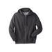 Men's Big & Tall Fleece Zip-Front Hoodie by KingSize in Heather Charcoal (Size 4XL) Fleece Jacket