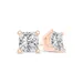 Diamaison 1/4 Ct. T.w. Certified Princess-Cut Diamond Solitaire Stud Earrings In 14K Rose Gold (I/vs2)