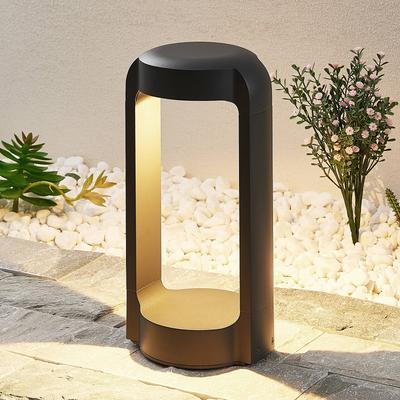 Lucande LED-Sockelleuchte Habsa, 30 cm, anthrazit, Metall Image