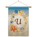 Breeze Decor Summer Initial 2-Sided Polyester 40" x 28" Flag Set in Brown | 40 H x 28 W x 1 D in | Wayfair BD-BN-HS-130177-IP-BO-03-D-US14-BD