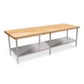 John Boos Wood Top Work Table w/ Undershelf Wood/Stainless Steel in White | 35.75 H x 36 D in | Wayfair TNS17