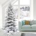 The Holiday Aisle® 6.5' Flocked Pine Artificial Christmas Tree w/ 400 Clear/White Lights in Green/White | Wayfair C3CF6029AB064FA5A744188B6F63DB09