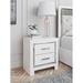 Etta Avenue™ Rachael 2 - Drawer Nightstand in White Wood in Brown/Gray/White | 24.41 H x 23.66 W x 15.71 D in | Wayfair