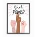 Stupell Industries Girl Power Motivational Phrase w/ Raised Fist Hand Poses by Angela Nickeas - Graphic Art Print in Brown | Wayfair