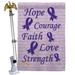 Breeze Decor Hope, Faith, Courage 2-Sided Polyester 40 x 28 in. Flag Set in Pink | 40 H x 28 W x 4 D in | Wayfair