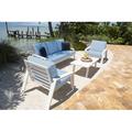 Panama Jack Outdoor Mykonos 5 - Person Outdoor Seating Group w/ Cushions in White | 26 H x 84 W x 34.5 D in | Wayfair PJO-2401-WHT-4PS/SU-735