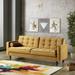 Etta Avenue™ Celine 84" Square Arm Sofa Wood/Velvet/Solid Wood in Yellow/Brown | 34 H x 84 W x 30 D in | Wayfair 33DD3CCC34BB49FC99E2894A0F17F97D