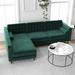 Green Sectional - Mistana™ Fossen 102" Wide Velvet Sofa & Chaise Velvet | 33 H x 103.1 W x 67.7 D in | Wayfair 48BFAAA1A7B64081A619A2050C895927