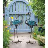 Regal Art & Gift Iridescent Heron Decor - Preening Metal in Blue | 28 H x 7.5 W x 13 D in | Wayfair 12862