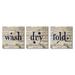 Stupell Industries Rustic Wash Dry Fold Text Distressed Grain Design by Kyra Brown - Textual Art Print Canvas, in Blue/Brown | Wayfair