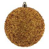 Vickerman 531945 - 4.75" Honey Gold Beaded Ball Christmas Tree Ornament (6 pack) (N185737D)