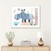 East Urban Home Hippo by Simon Hart - Graphic Art Print Metal in Blue/Brown/Green | 24 H x 32 W x 1 D in | Wayfair EB8BE31CA98E4EC1A657CA4178AC3E9C