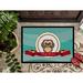 The Holiday Aisle® Meanna Shih Tzu Merry Christmas Non-Slip Outdoor Door Mat Synthetics in Red/Green/White | Rectangle 2' x 3' | Wayfair