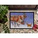 The Holiday Aisle® Moret Reindeer & Cat Non-Slip Outdoor Door Mat Synthetics in White | Rectangle 2' x 3' | Wayfair
