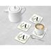 Gracie Oaks Coffee Drink Coaster Garden Monogram Initial Letter B Cork in Black/Green/White | 0.188 H x 3.75 D in | Wayfair