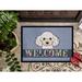 Winston Porter Toughkenamon White Poodle Welcome Non-Slip Outdoor Door Mat Synthetics | 18 W x 27 D in | Wayfair 2F625EE6BD6E4DEFABB7FFC4A9F9AA2F