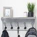 Seremeo Berkshire Solid Wood 5 - Hook Wall Mounted Coat Rack w/ Storage Wood/Metal in Gray | 10 H x 26 W x 4.25 D in | Wayfair Rack-001