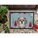 The Holiday Aisle® Lannah Winter Holiday Shih Tzu Non-Slip Outdoor Door Mat Synthetics in Red/Green | 18 W x 27 D in | Wayfair