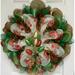The Holiday Aisle® Christmas Wreath w/ Bouquet of Holiday Lights Burlap/Deco Mesh in Green/Red/White | 24 H x 24 W x 6 D in | Wayfair