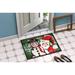 The Holiday Aisle® Romilda Friends Snowman & Santa Claus Non-Slip Indoor Door Mat Synthetics in White | 24 W x 36 D in | Wayfair