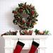 The Holiday Aisle® Silk Wreath Silk in Brown/Green/Red | 26 H x 26 W x 6 D in | Wayfair D311AA119B1E427F920F02A5265E90F9