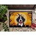 The Holiday Aisle® Coty Halloween Bernese Mountain Dog Non-Slip Outdoor Door Mat Synthetics in White | 24 W x 36 D in | Wayfair