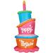 The Holiday Aisle® Happy Birthday Cake w/ Faux Candle Inflatable Polyester | 142 H x 31.5 W x 31.5 D in | Wayfair BE1B50F94D2E47DB8F8610AE6CB616E4