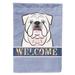 Winston Porter Welcome 2-Sided Polyester Flag Metal in Indigo | 40 H x 28 W in | Wayfair 3C6C8E5409504F828BCDEA7979329535