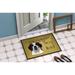 Winston Porter Welby Saint Bernard Spoiled Dog Lives Here Non-Slip Outdoor Door Mat Synthetics in White | 24 W x 36 D in | Wayfair