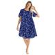 Plus Size Women's Short Sweeping Printed Lounger by Only Necessities in Navy Floral (Size 14/16)