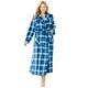 Plus Size Women's Microfleece Wrap Robe by Dreams & Co. in Waterfall Plaid (Size 22/24)