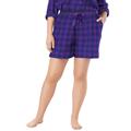 Plus Size Women's Flannel Pajama Short by Dreams & Co. in Plum Burst Plaid (Size 18/20) Pajamas