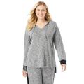 Plus Size Women's Hooded Marled Jersey Top by Dreams & Co. in Heather Charcoal Marled (Size 14/16)