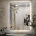 Orren Ellis LED Backlit Frameless Lighted Bathroom Wall Mirror Vanity Mirror Dimmable Anti Fog in White | 36 H x 28 W x 1.57 D in | Wayfair