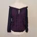 American Eagle Outfitters Tops | American Eagle Navy Sheer Off The Shoulder Top | Color: Blue/Purple | Size: S