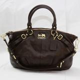 Coach Bags | Coach Madison Sophia Leather Satchel Tote Purse | Color: Brown/Gold | Size: Os