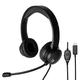 Thronmax THX-20 USB-Headset mit Bügelmikrofon (THX20) mit gepolsterten Kopfhörern und integrierter Fernbedienung für Bequeme HQ Kommunikation bei Onlinekursen / Videospielen / Chat / etc.