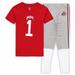 Preschool Wes & Willy Scarlet Ohio State Buckeyes Football Pajama Set