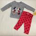 Disney Matching Sets | Disney Minnie Mouse Cute Leggings Set | Color: Gray/Red | Size: Various