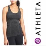 Athleta Tops | Athleta Breathe Marled Black T-Back Tank Top Xs | Color: Black/Gray | Size: Xs