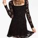 Free People Dresses | Free People-Flirt With Me Lace & Velvet Mini Dress | Color: Black | Size: S