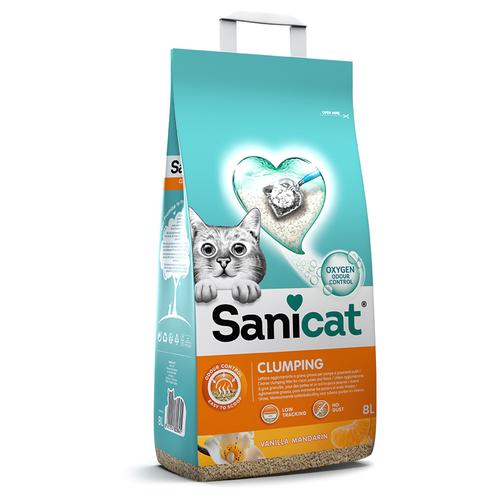 8l Sanicat Klumpende Katzenstreu mit Vanille & Mandarin Katze