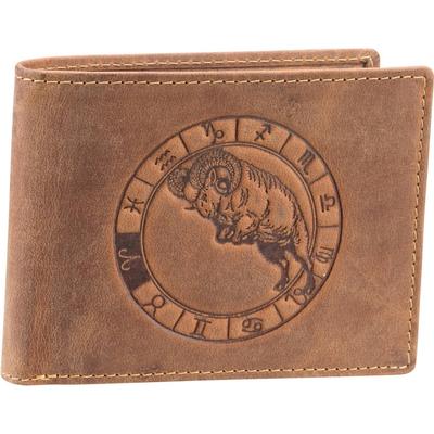 Greenburry Vintage Sternzeichen Geldbörse Leder 12 cm Widder Braun Herren Image